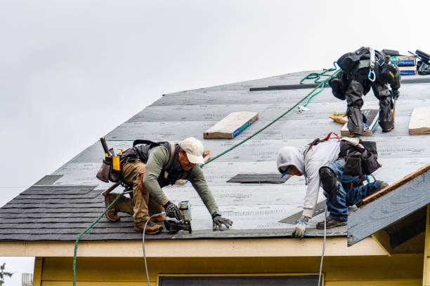 Professional Gutter Installation technician working in Northborough, MA